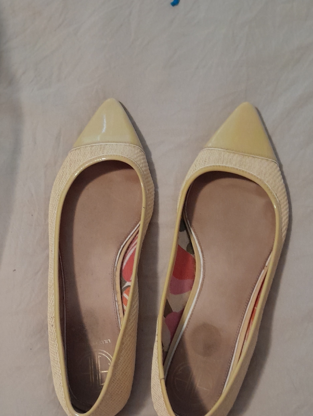 Lilly Pulitzer Yellow Pointed-Toe Ballet Flats